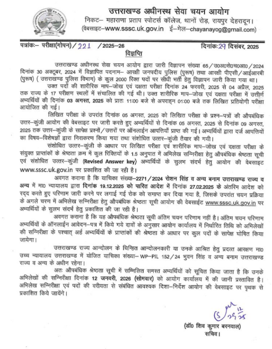 Uttarkhand Police Constable Result 2025 Out, उत्तराखंड पुलिस कांस्टेबल Merit List PDF_3.1