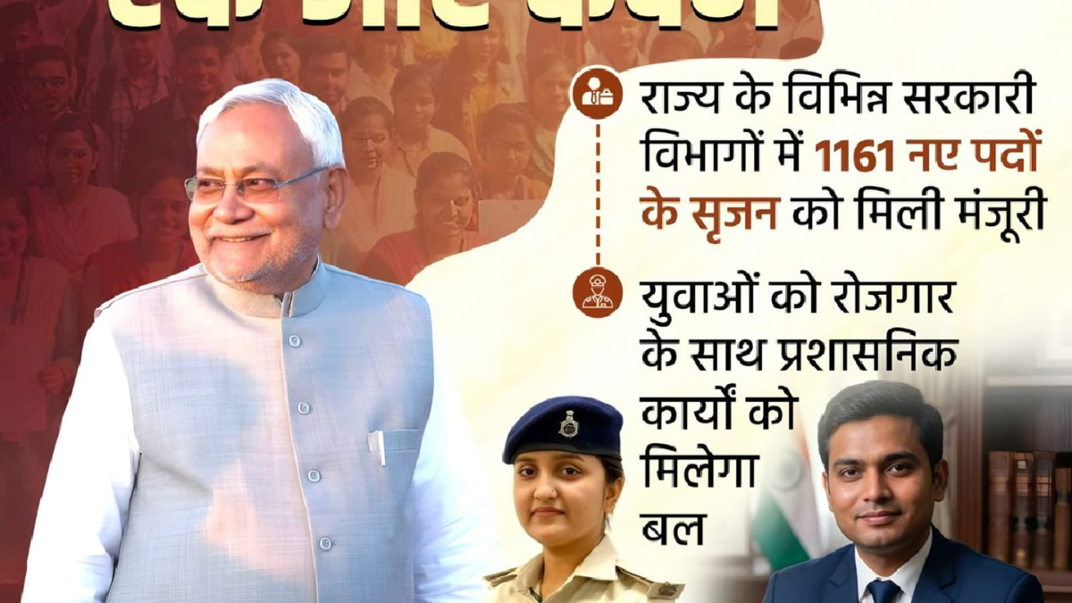 Bihar Cabinet Approves 1161 New Government Posts