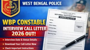 WBP Constable Interview Call Letter 2026