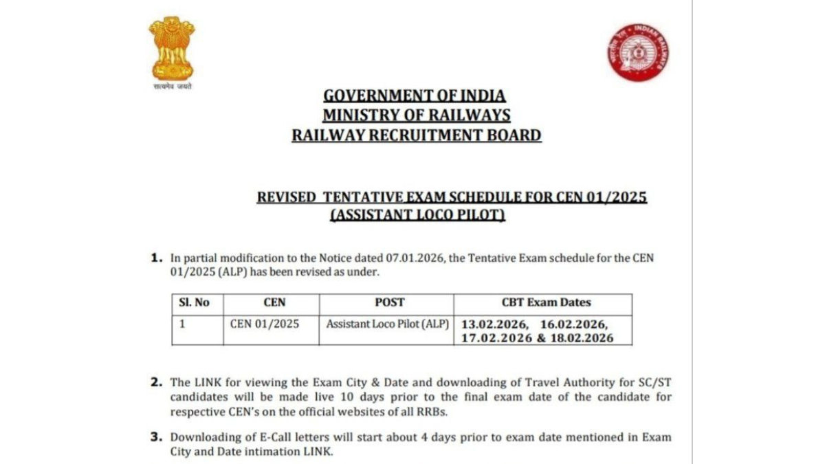 RRB ALP Exam Date 2026
