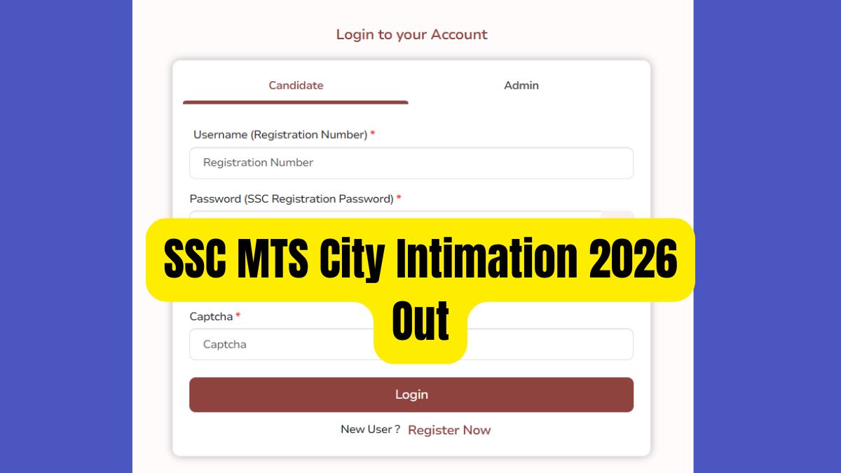 SSC MTS City Intimation 2026 Out