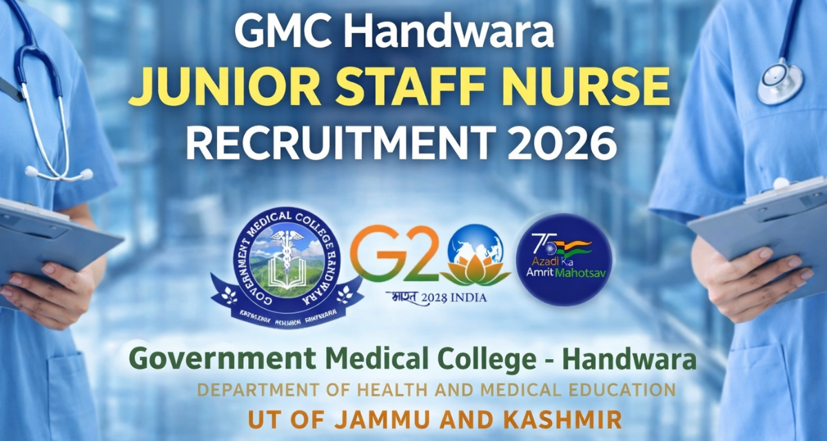 GMC Handwara Junior Staff Nurse Recruitment 2026