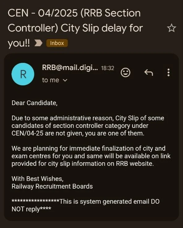RRB Section Controller Exam City Intimation Slip 2026 Out For 11 Feb, Download Link_3.1
