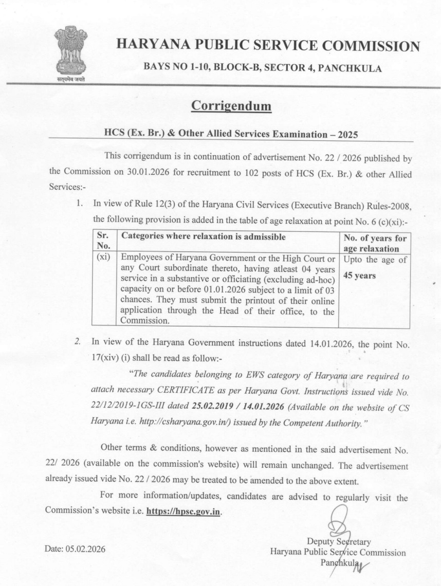 HPSC HCS Notification 2026 Out For 102 Posts, Apply Online Starts @hpsc.gov.in_3.1