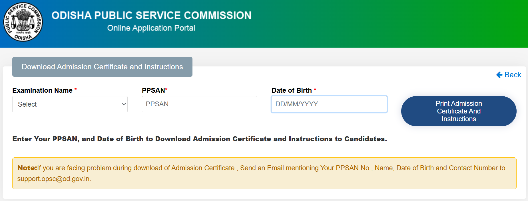 OPSC AAO Admit Card 2026 Window