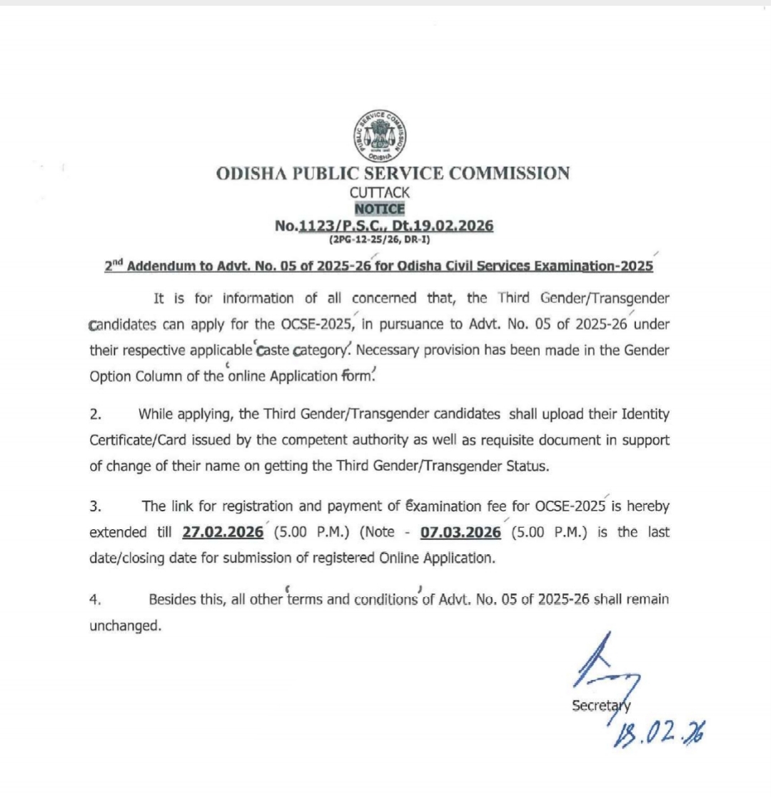 OPSC OCS 2026 Notification Out For 465 Posts, Apply Online Till 7 March_3.1