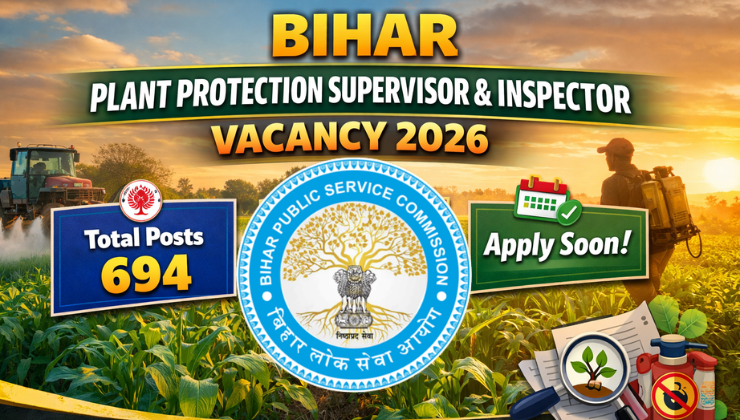 Bihar Plant Protection Supervisor and Inspector Vacancy 2026