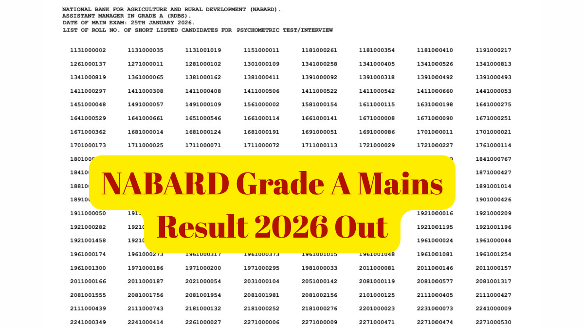 NABARD Grade A Mains Result 2026 Out