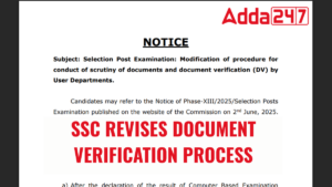 SSC Revises Document Verification Process for Selection Post Phase-XIII/2025