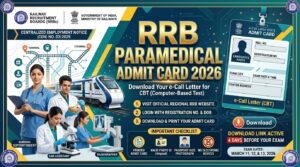 RRB Paramedical Admit Card 2026