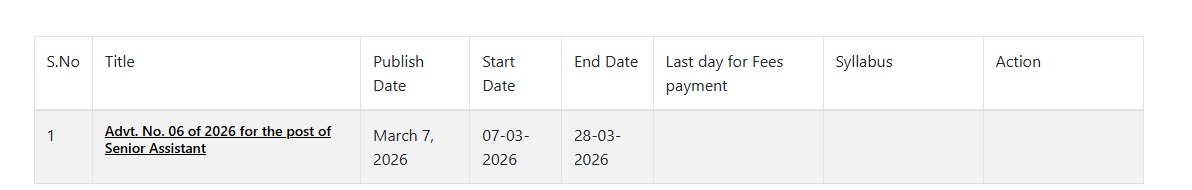 psssb senior assistant link pic 2026