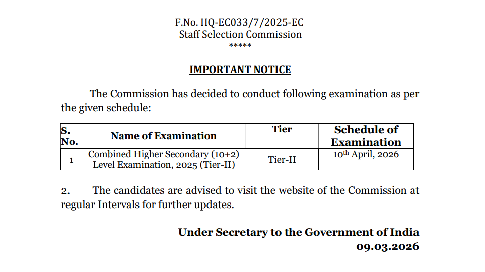 SSC CHSL Tier 2 Exam Date 2026 Out, Admit Card, Shift Timing_3.1