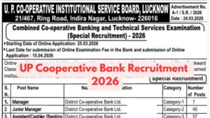 UP Cooperative Bank Recruitment 2026 Notification Out for 116 Vacancies, Apply Online