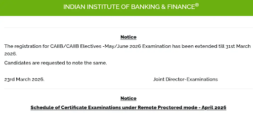 CAIIB Registration 2026 Last Date Extended, Apply Online Till 31st March_3.1