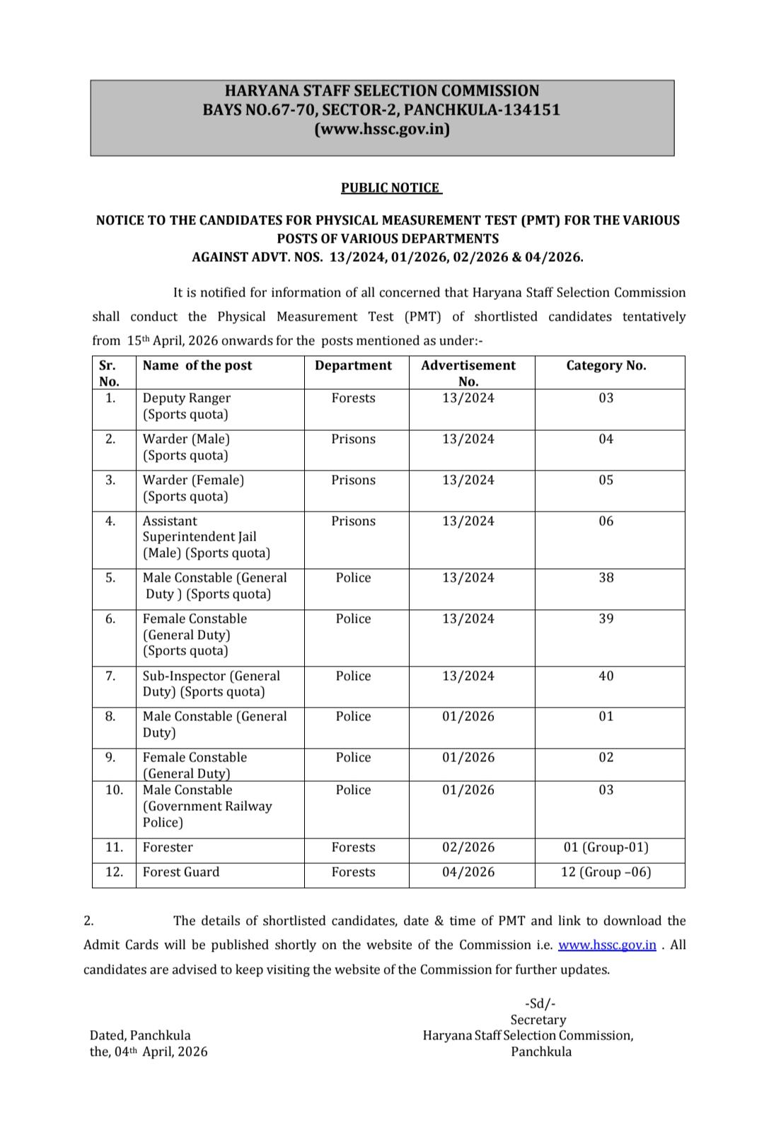 Haryana Police Constable Physical Test 2026 Dates Out, Check PET/PMT Schedule_3.1
