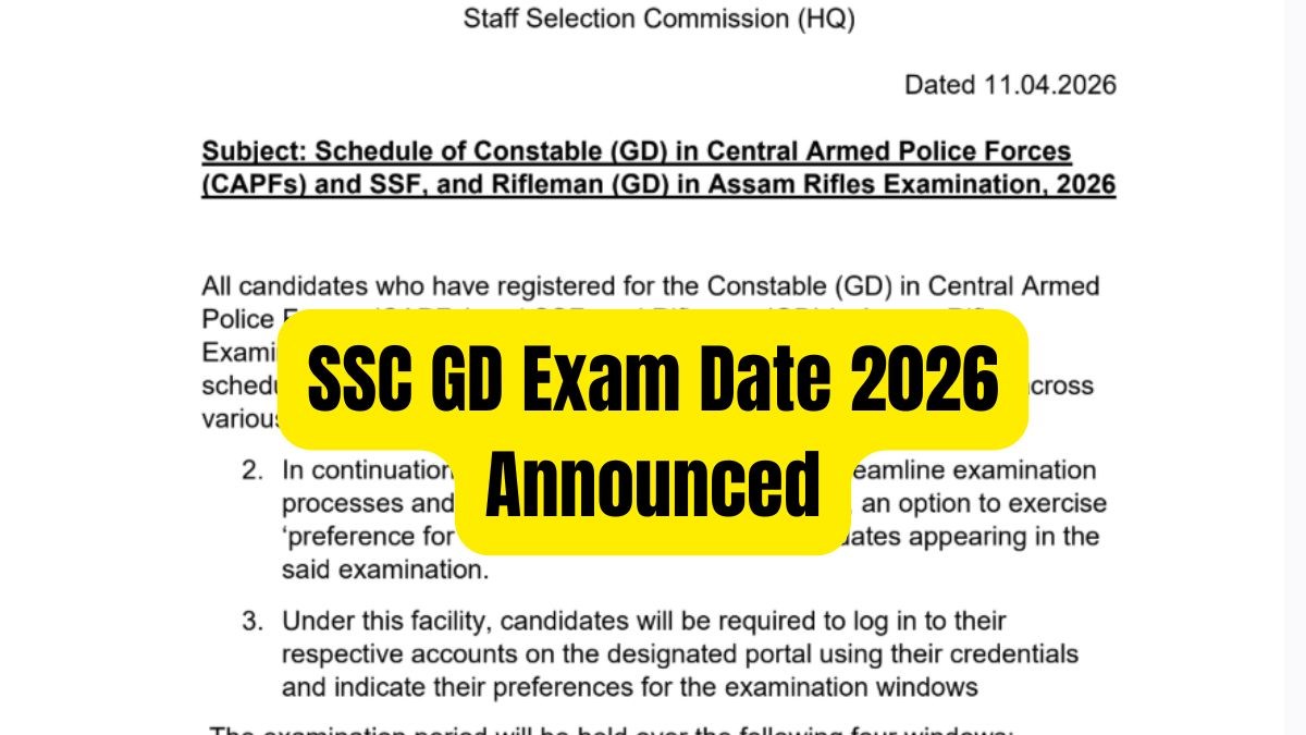 SSC GD Exam Date 2026 Out
