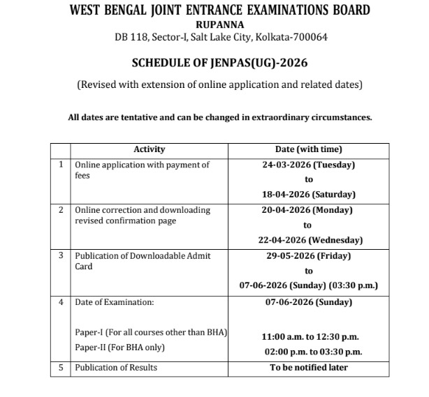 JENPAS UG Date Extended notice 2026