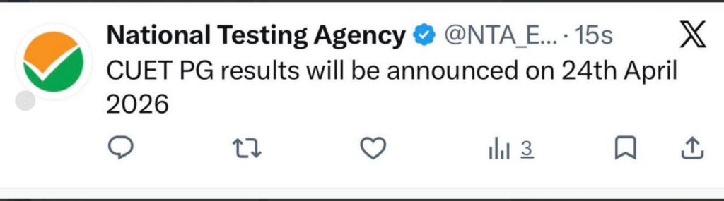 CUET PG Agriculture Science Result 2026 to be Out on 24th April_4.1