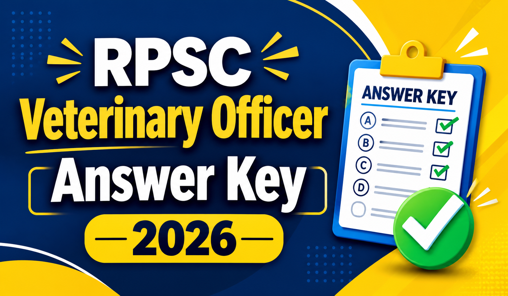 RPSC Veterinary Officer Answer Key 2026