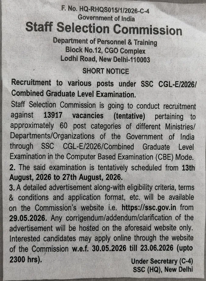 SSC CGL 2026 Fake Notification Screenshot Circulating on Social Media, Check Complete information_2.1