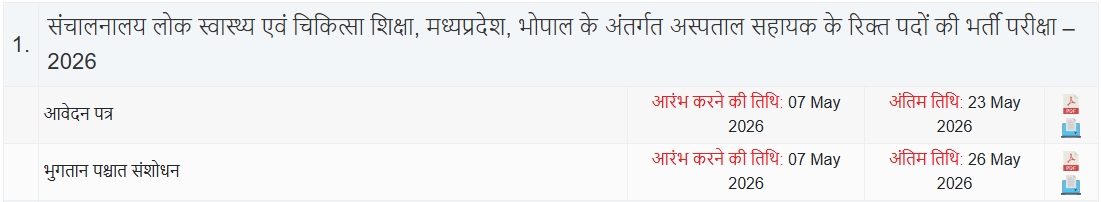 MPESB Hospital Assistant Recruitment 2026 - Application Extended