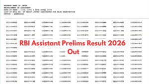 RBI Assistant Prelims Result 2026
