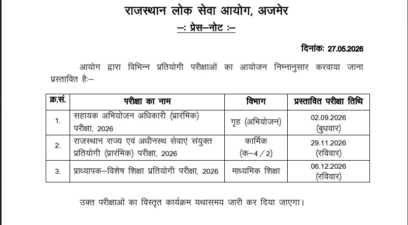 RPSC RAS Notification 2026