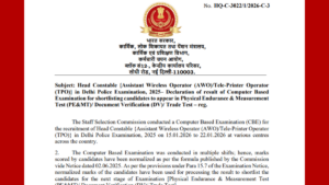 Delhi Police AWO/TPO (Head Constable) Cut Off 2026