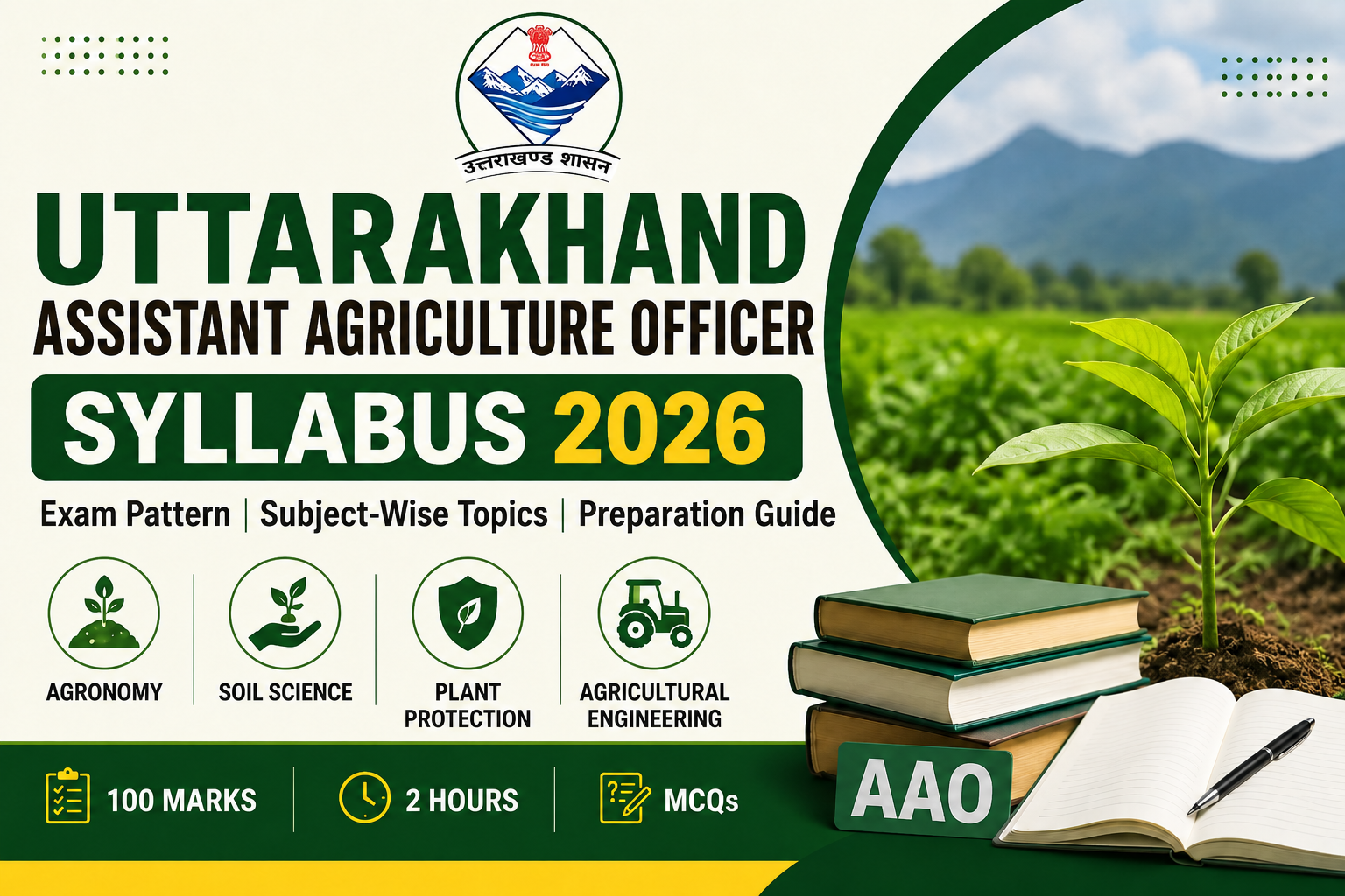 Uttarakhand Assistant Agriculture Officer Syllabus 2026