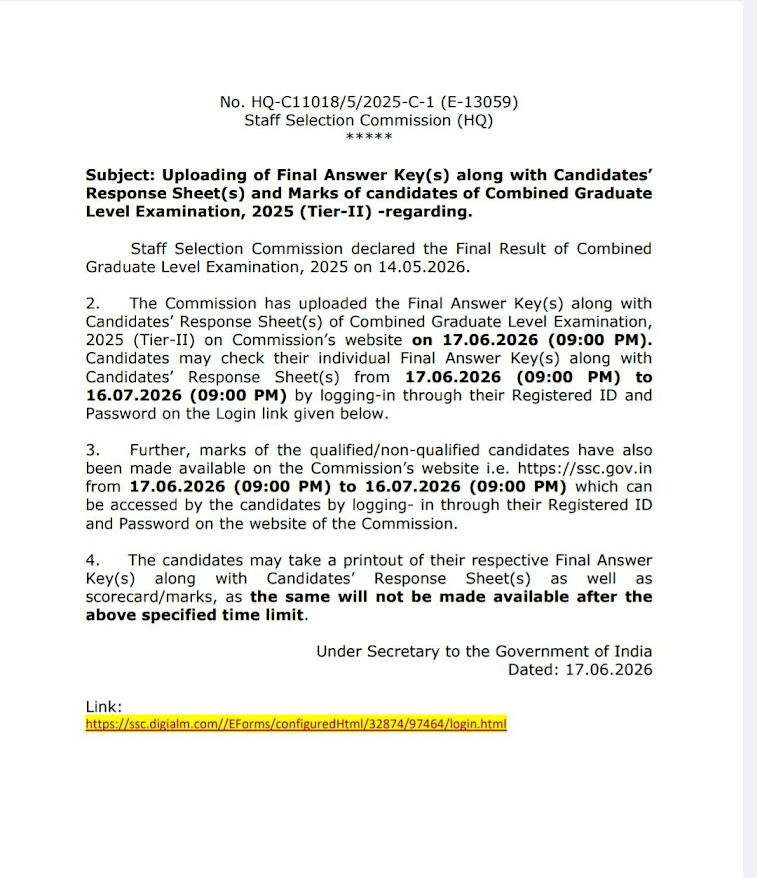 SSC CGL Tier 2 Score Card 2026 Out at SSC.gov.in, Check Marks and Final Answer Key_2.1