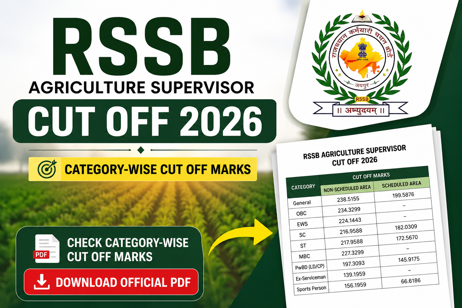 RSSB Agriculture Supervisor Cut Off 2026