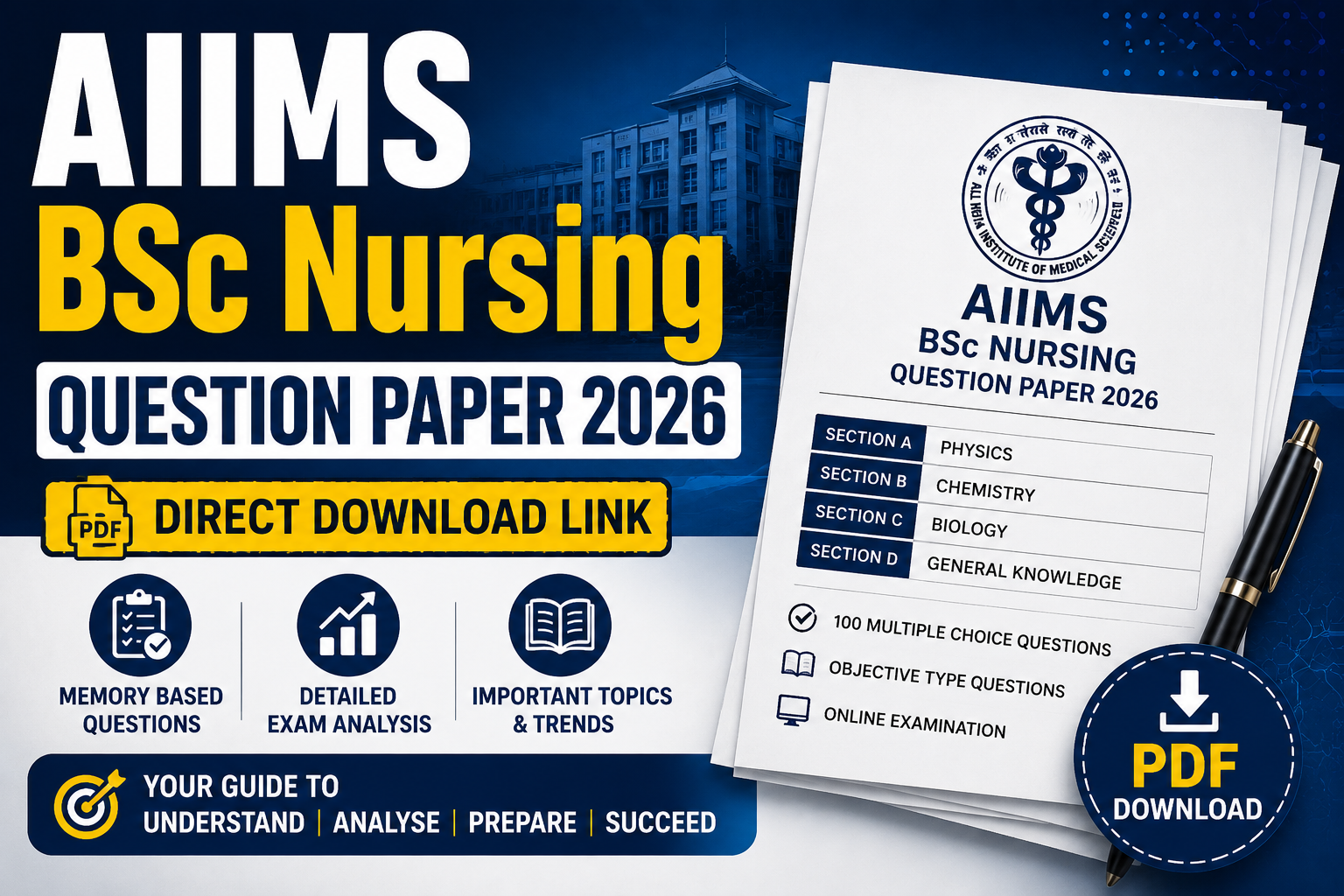 AIIMS BSc Nursing Question Paper 2026