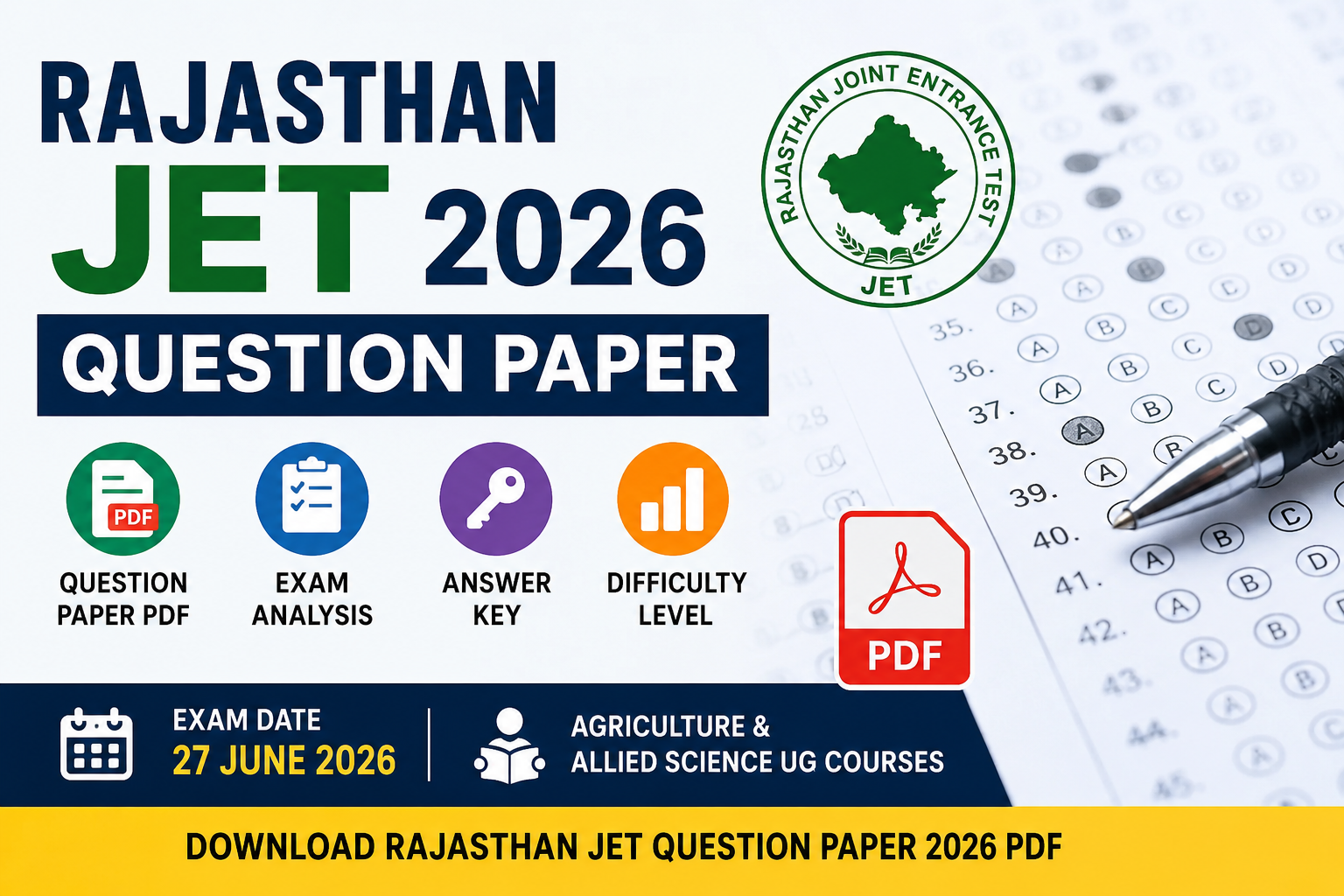 Rajasthan JET Question Paper 2026 PD