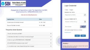 SBI Apprentice Admit Card 2026 Out