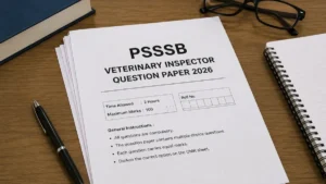 PSSSB Veterinary Inspector Question Paper 2026