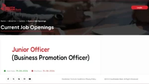 South Indian Bank Junior Officer Notification 2026