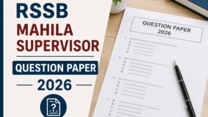 RSSB Mahila Supervisor Question Paper 2026