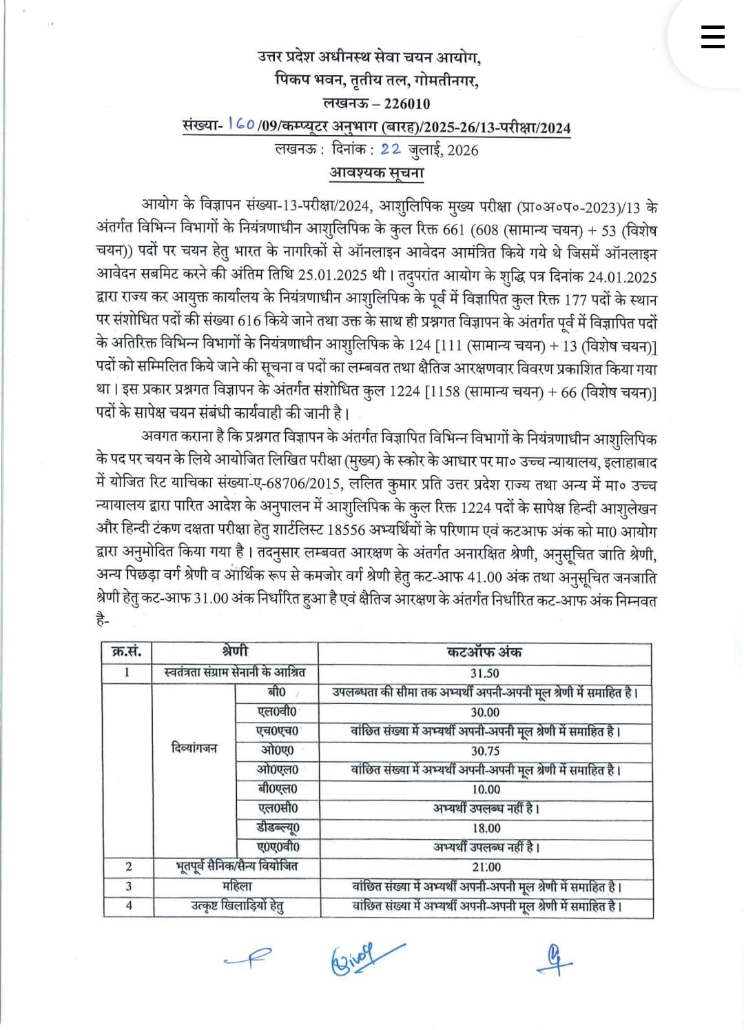 UPSSSC Stenographer Result 2026 Out at upsssc.gov.in, Download Cut Off & Merit List PDF_2.1