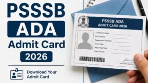 PSSSB ADA Admit Card 2026