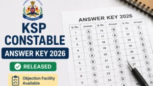 KSP Constable Answer Key 2026