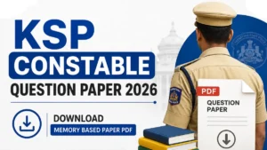 KSP Constable Question Paper 2026