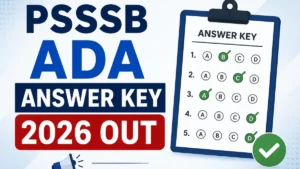 PSSSB ADA Answer Key 2026
