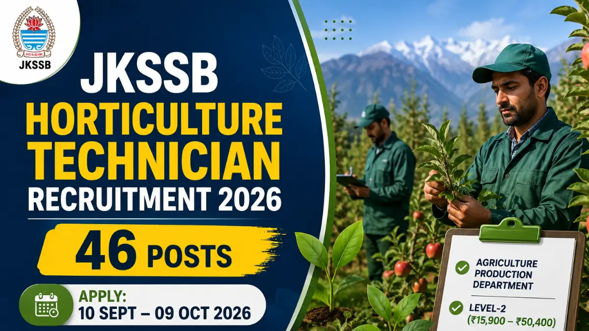 JKSSB Horticulture Technician Recruitment 2026