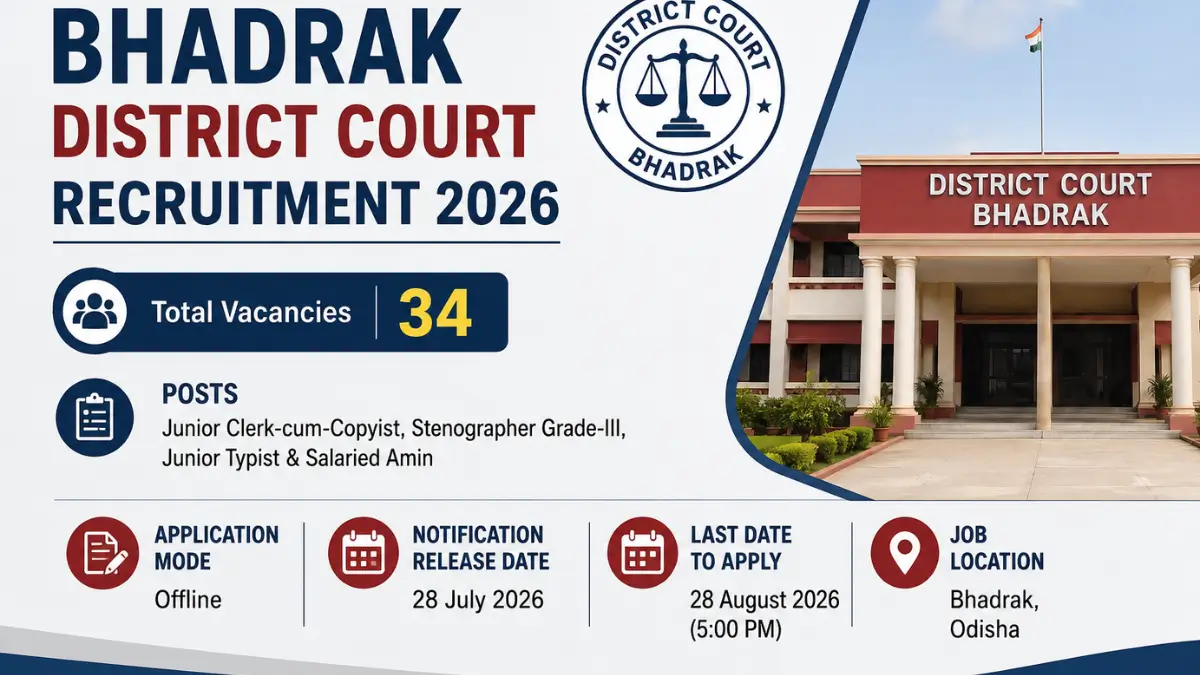 Bhadrak District Court Recruitment 2026