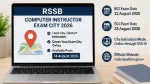 RSSB Computer Instructor Exam City 2026