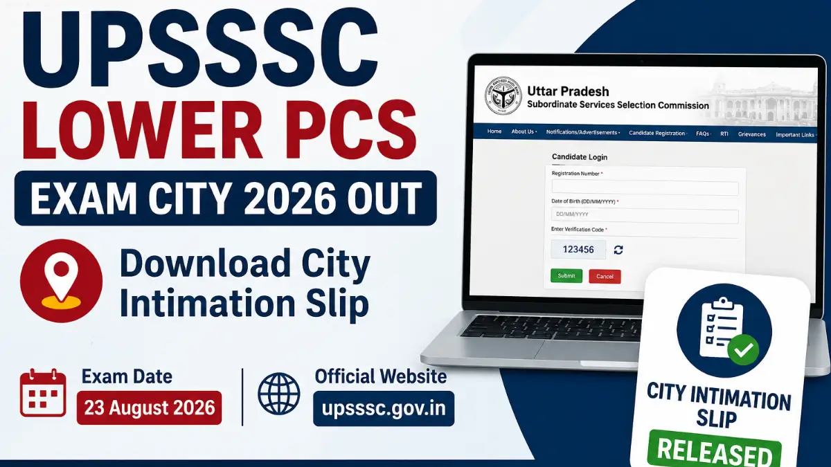 UPSSSC Lower PCS Exam City 2026