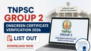 TNPSC Group 2 Onscreen Certificate Verification 2026