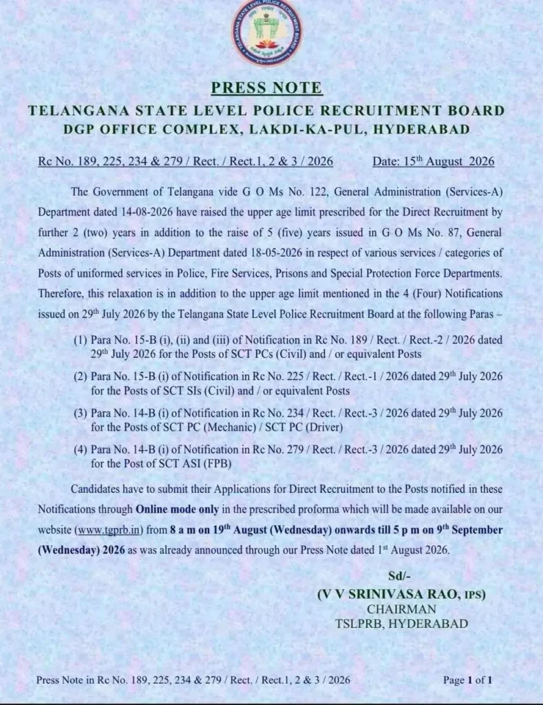 TSLPRB Notification 2026 Out for 7139 Constable Post, Apply Online Starts_2.1