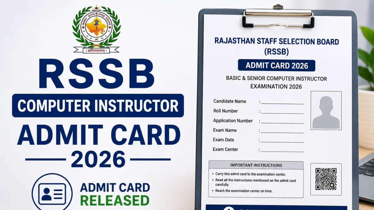 RSSB Computer Instructor Admit Card 2026