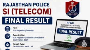 Rajasthan Police SI Telecom Final Result